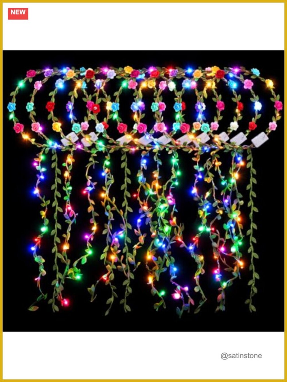 12 Pcs LED Flower Crowns Headbands Light Up for Women Set